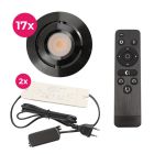 Aluminijska ugradbena lampa za verandu crna, Rona, 3 W, LED 2700 K, IP44, s daljinskim upravljačem
