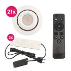 Aluminijska ugradbena lampa za verandu bijela, Rona, 3 W, LED 2700 K, IP44, s daljinskim upravljačem