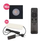 Aluminijska ugradbena lampa za verandu crna, Dico, 48 W, LED 2700 K, IP65, s daljinskim upravljačem