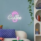 Prozirna zidna lampa plastična, Coffee, 5 W, LED roza, s prekidačem
