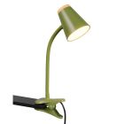 Zelena lampa s klemmom moderna, Rahul, 4,5 W, LED 3000 K, s prekidačem