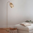 Smeđa podna lampa moderna, Delana, s prekidačem