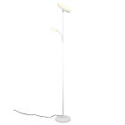 Bijela podna lampa moderna, Shahid, 17 W, LED podesiv od tople do hladne bijele, s dodirnim prigušivačem