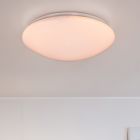 Bijela plafonjera moderna, Neda, 18 W, LED podesiv od tople do hladne bijele, s daljinskim upravljačem