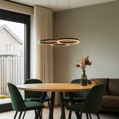 Dizajnerska visilica crna, Thalia, 36 W, LED 2700 K, s 3-stupanjskim prigušivanjem