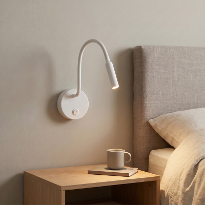 Moderna lampa za krevet bijela, Fiona, s prekidačem