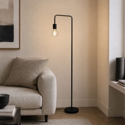 Moderna podna lampa crna, Carlos, s prekidačem