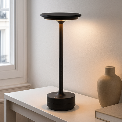 Moderna punjiva stolna lampa crna, Arvind, 3 W, LED podesiv od tople do hladne bijele, s prekidačem