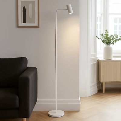Moderna podna lampa bijela, Carlos, s prekidačem