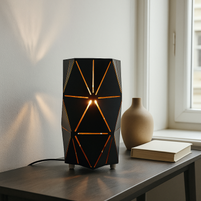 Moderna stolna lampa crna, Sivar, s prekidačem