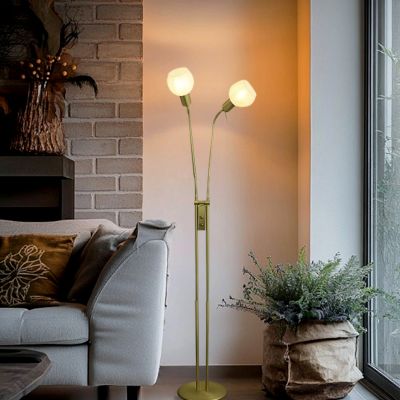 Dizajnerska podna lampa bijela, Ayleen, s prekidačem
