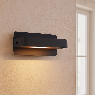 Moderna zidna lampa crna, Gregor, 10 W, LED 3000 K, s prekidačem