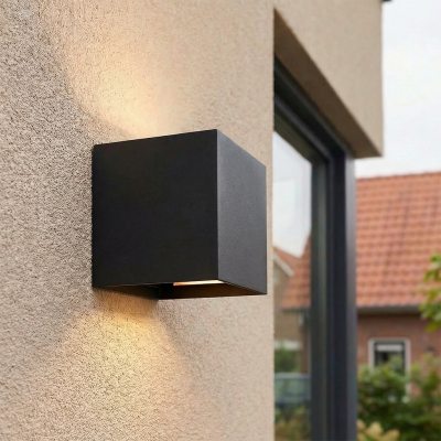 Moderna dvosmjerna zidna lampa crna, Dion, 6 W, LED dim to warm, IP65