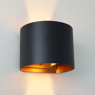 Moderna dvosmjerna zidna lampa crna, Dion, IP65