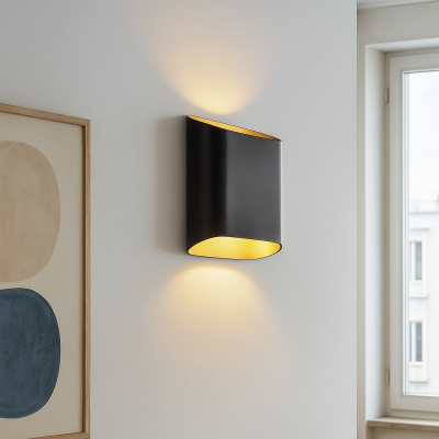 Moderna dvosmjerna zidna lampa crna, Bouke