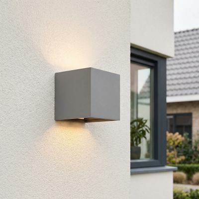 Moderna dvosmjerna zidna lampa siva, Dion, IP65