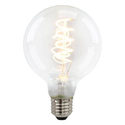Prigušiva E27 Olucia LED žarulja, Tuelo, G95, 4W, prozirno staklo, 2700k