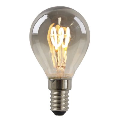 Prigušiva E14 Olucia LED žarulja sa žarnom niti Tuelo, siva, P45, 4W, 2200K