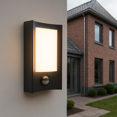 Moderna vanjska zidna lampa sa senzorom pokreta crna, Loris, 6 W, LED 3000 K, IP44