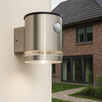 Moderna solarna vanjska zidna lampa krom, Tommy, 1 W, LED 2700 K, IP54