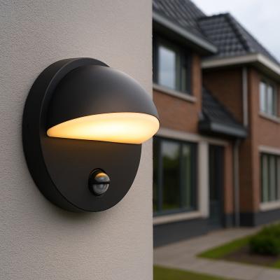 Moderna vanjska zidna lampa sa senzorom pokreta crna, Shelby, 7 W, LED 3000 K, IP44
