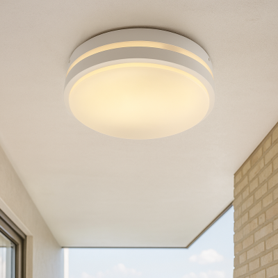 Plastična vanjska stropna lampa sa senzorom pokreta bijela, James, IP54