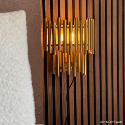 Moderna zidna lampa mjeda, Joelle, s prekidačem