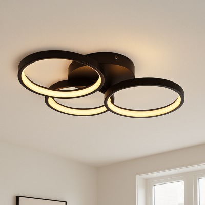 Moderna plafonjera crna, Giorgio, 30 W, LED 2700 K, s 3-stupanjskim prigušivanjem