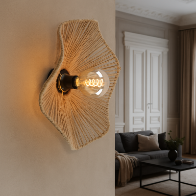 Japandi zidna lampa smeđa, Annelot, s prekidačem