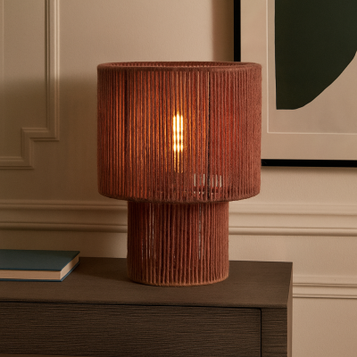 Japandi stolna lampa crvena, Sanny, s prekidačem