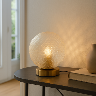 Retro stolna lampa mjeda, Johnson, s prekidačem
