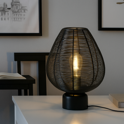 Moderna stolna lampa crna, Lesly, s prekidačem