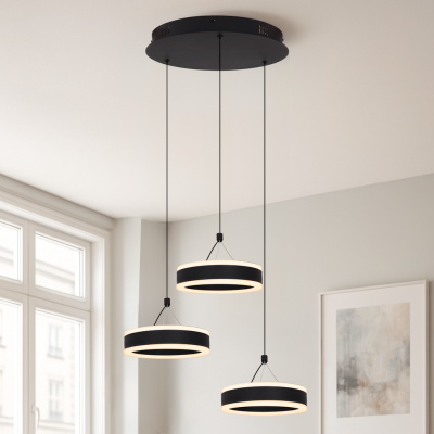 Dizajnerska visilica crna, Lava, 56 W, LED 3000 K