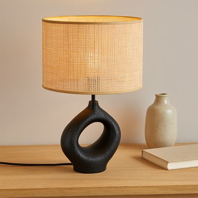 Japandi stolna lampa smeđa, Bette, s prekidačem