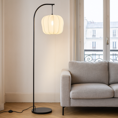Moderna podna lampa krem, Deborah, s prekidačem