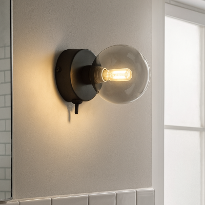Moderna zidna lampa za kupaonicu crna, Amer, IP44