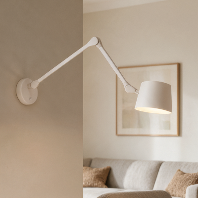 Moderna zidna lampa bijela, Rinke, s prekidačem