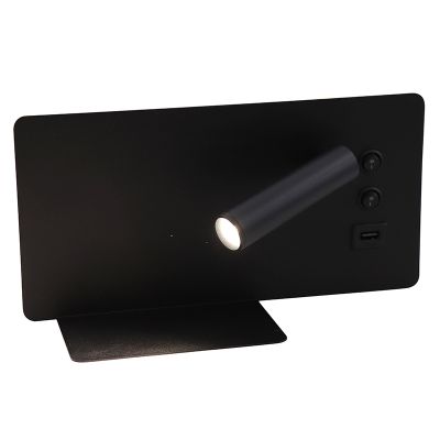 Moderna zidna lampa crna, Stanley, 10 W, LED 4000 K, s prekidačem