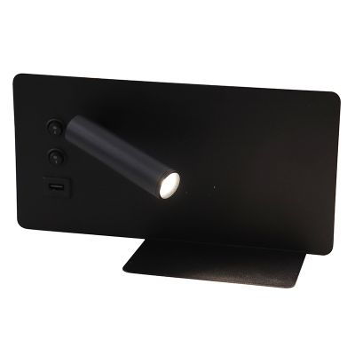 Moderna zidna lampa crna, Stanley, 10 W, LED 4000 K, s prekidačem