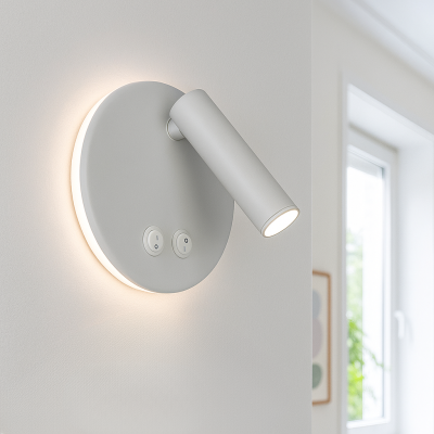 Moderna zidna lampa bijela, Robbie, 10 W, LED 4000 K, s prekidačem