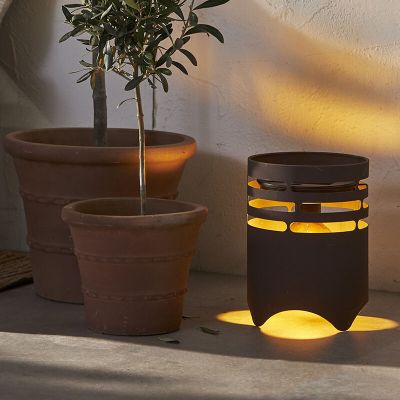 Plastična vanjska stolna lampa smeđa, Aidan, 0,3 W, LED 3000 K, IP44