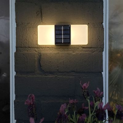 Plastična solarna vanjska zidna lampa bijela, Amier, 0,3 W, LED 3000 K, IP44