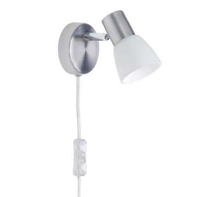 Metalna zidna lampa krom, Alaya, s prekidačem
