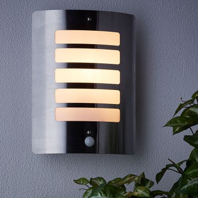 Metalna vanjska zidna lampa sa senzorom pokreta krom, Alea, IP44