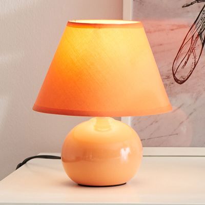 Keramička stolna lampa narančasta, Pilar, s prekidačem
