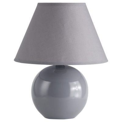 Keramička stolna lampa siva, Pilar, s prekidačem