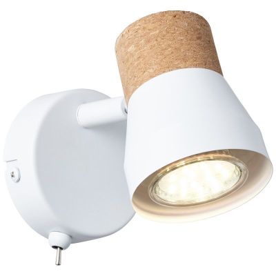 Plutena zidna lampa bijela, Charlotte, s prekidačem