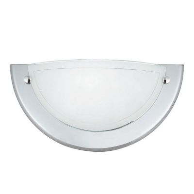 Staklena zidna lampa krom, Angely