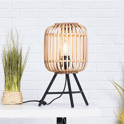 Industrijska stolna lampa smeđa, Brain, s prekidačem