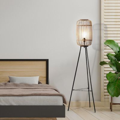 Industrijska podna lampa smeđa, Brain, s prekidačem